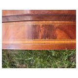 Antique Italian Louis XV Style Marquetry Inlaid Mahogany Vitrine Display Cabinet