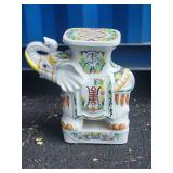 Vintage Porcelain Elephant Exotic Side Table