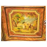 Antique French Louis XV Inlaid Fine Art Painted Buffet with Stone Top