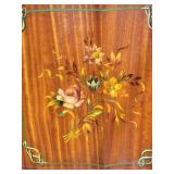 Antique French Louis XV Inlaid Fine Art Painted Buffet with Stone Top
