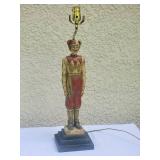 Vintage Ballard Design - Harlequin Court Jester Figural Carved Lamp