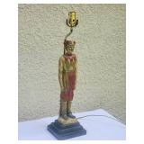 Vintage Ballard Design - Harlequin Court Jester Figural Carved Lamp