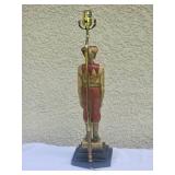 Vintage Ballard Design - Harlequin Court Jester Figural Carved Lamp