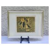 Signed Modern Japanese Woodblock Print - Resting Birds
