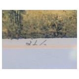 Signed Modern Japanese Woodblock Print - Resting Birds