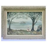 Breathtaking Fine Art Original Painting - Fishing by the Lake