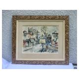 Dreamy Fine Art Print - Marius Girard - View of Montmartre - Floral Gold Gilt Frame