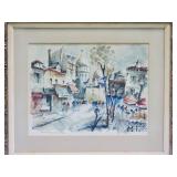 Dreamy Fine Art Print - Marius Girard - View of Montmartre - Floral Gold Gilt Frame