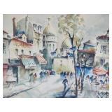 Dreamy Fine Art Print - Marius Girard - View of Montmartre - Floral Gold Gilt Frame