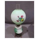Vintage Parlor Lamp Green with Floral Design