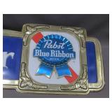 Plastic Pabst Blue Ribbon Cold Beer Sign