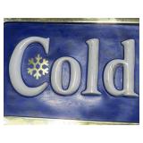 Plastic Pabst Blue Ribbon Cold Beer Sign