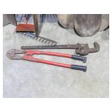 Mixed Lot of Shovels, Rakes and Axes