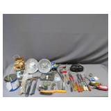 Mixed Lot of Hand Tools and Assorted Garage Hardware