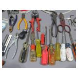 Mixed Lot of Hand Tools and Assorted Garage Hardware