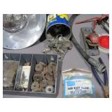 Mixed Lot of Hand Tools and Assorted Garage Hardware