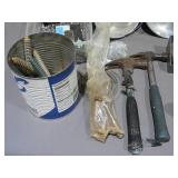 Mixed Lot of Hand Tools and Assorted Garage Hardware