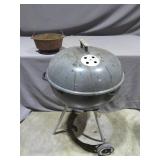 22" Weber Grill with Cast Iron Kettle