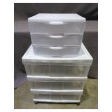 Mixed Lot of Plastic 3 Drawer Bins