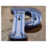 Neon 18" Letter P - Worked when removed from service