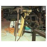 Vintage Heavy Duty Sewing Machine on Table, Motorized with Accessories