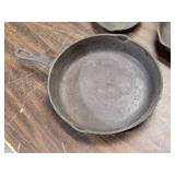 Lot of 3 Old Cast Iron Frying Pans - One Has an 8 Y Stamped on it