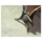 School Bench with Back Desk and Cast Decorative Cast Iron Framework