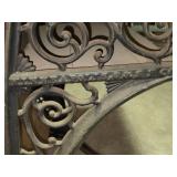 School Bench with Back Desk and Cast Decorative Cast Iron Framework