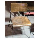 Vintage Pair of Industrial School Chairs – Wood and Metal Construction