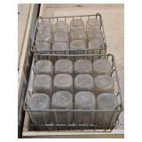 2 Vintage Milk Crates and Milk Bottles