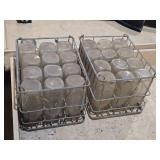 2 Vintage Milk Crates and Milk Bottles
