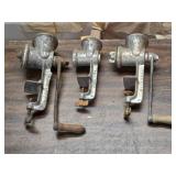 Lot of 3 Vintage Keystone Meat Grinders
