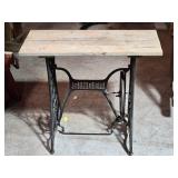 Antique Singer Treadle Sewing Machine Base with Reclaimed Wood Top