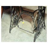 Antique Singer Treadle Sewing Machine Base with Reclaimed Wood Top