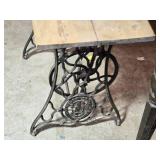 Antique Singer Treadle Sewing Machine Base with Reclaimed Wood Top