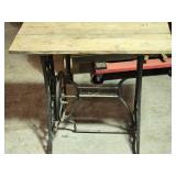 Antique Singer Treadle Sewing Machine Base with Reclaimed Wood Top