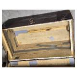 Antique Steamer Trunk with Decorative Interior