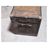 Antique Steamer Trunk with Decorative Interior