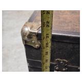 Antique Steamer Trunk with Decorative Interior