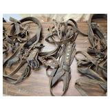 Large Lot of Leather Horse Straps, Harnesses, Bits Etc