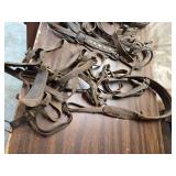 Large Lot of Leather Horse Straps, Harnesses, Bits Etc