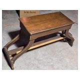Vintage Wooden Piano Stool/Bench with Cross-Brace Legs
