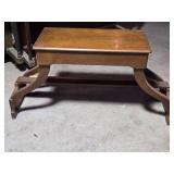 Vintage Wooden Piano Stool/Bench with Cross-Brace Legs