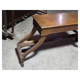 Vintage Wooden Piano Stool/Bench with Cross-Brace Legs