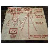 Vintage "The Big Ear" Electronic Listening Device by Bell Products Co. - This Set of Awesome Spy Gear Appears Complete with One Leg Cracked