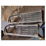 Vintage Pair of Chrome Automotive Grille Inserts