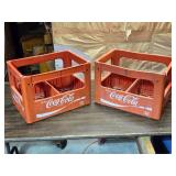 Lot of 2 Plastic Coca-Cola Soda Crates
