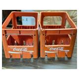 Lot of 2 Plastic Coca-Cola Soda Crates