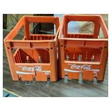 Lot of 2 Plastic Coca-Cola Soda Crates