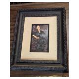 Framed Art Print of Modigliani-Inspired Portrait with Ornate Black Frame